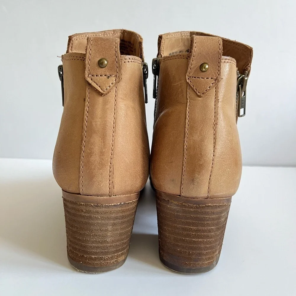 Naughty Monkey Brown Leather Woven Ankle Booties Size 6.5